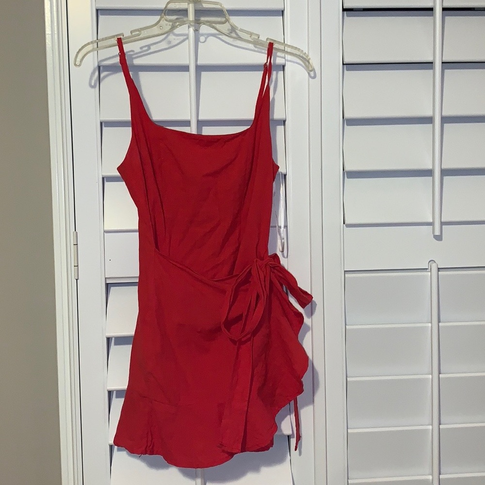 Red mini dress